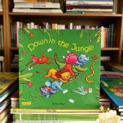 Down by the jungle在叢林裡洞洞書 動物唱歌派對英文繪本英文歌謠書
