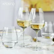 全球選品1館 生活百貨 KROSNO兩隻裝波蘭Duet水晶玻璃高腳杯白葡萄酒杯大容量紅酒杯