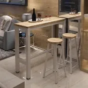 吧台桌 酒吧桌 工作桌 餐桌 長條窄桌(靠墻高腳桌 120*30*100 加厚板材 家用/商用 預售12天)