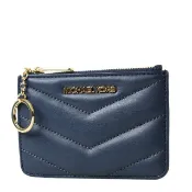 【HOTAI購】【MICHAEL KORS】 JET SET 絎縫山形紋拉鍊證件/鑰匙/零錢包-海軍藍#改版慶