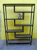【新竹二手家具】新竹百豐悅中古家具-新品出清中國風開放式4尺百寶櫃 書架書櫃 置物架 雜誌架 藝品架 層架 寶山二手家具
