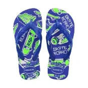 【havaianas 哈瓦仕】拖鞋 童鞋 兒童 夾腳拖 滑板 Kids Athletic 藍 4127273-2833K(哈瓦士)