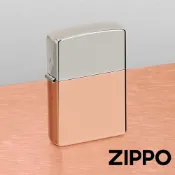 [隔日到貨] ZIPPO 經典素面防風打火機 純銀純銅雙金屬 48694 黃銅 美國製 煤油打火機