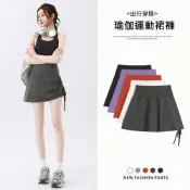 (店+)褲裙女薄吸濕排汗女生大尺碼速乾休閒透氣羽球裙網球裙假兩件褲裙短裙彈性顯瘦跑步高腰慢跑登山女款寬鬆夏天防曬裙百褶裙運動褲裙涼感短褲迷你裙