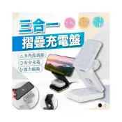 (店+)磁吸快充 手機/手錶/耳機三合一 22W 磁吸支架 無線充電座 夜燈功能