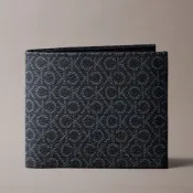 Calvin Klein 滿版CK印花男士皮夾 短夾 防刮PVC 男夾 零錢袋 錢包 黑色CK(現貨)