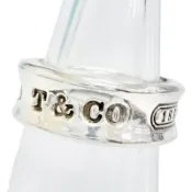 【DOKODEMO】成色極佳 △ TIFFANY&Co. Tiffany 1837 窄款戒指 中號 925 純銀戒指 日本尺碼 10 號 重量 7.3克 女士戒指，附防塵袋 強烈推薦◎