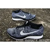 【HYDRA】Nike Flyknit Racer Oreo 線編織 輕量 灰黑 慢跑鞋 雪花 【526628-012】