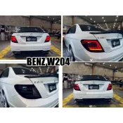 小亞車燈＊全新 BENZ 賓士 W204 C300 C200 類W205 小改款 燻黑 C型 動態 流水跑馬 尾燈