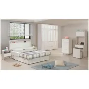 (店+)【新荷傢俱工場】26W 027 奶茶白5尺床頭箱 6尺床頭箱 3.5尺單人床頭箱 USB插座 三抽床底 2尺鏡台 五斗櫃