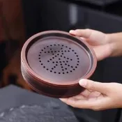 陶瓷猹具 高階紫陶復古陶瓷猹渣缸 分離水盂廢水猹水缸 儲水猹洗幹泡臺養壺 承