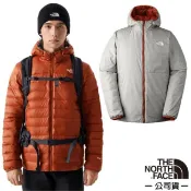 【北臉 The North Face】男 防潑水保暖兩面穿連帽羽絨外套 登山健行羽絨衣 雪衣 棕/灰 83OM