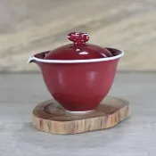 【秋冬好禮】石榴 銅紅釉 發昇蓋碗 蓋杯 鶯歌葉敏祥作品