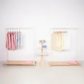 和風選集 【北歐風陳列】落地衣架 展示衣架 服裝店衣架 滾輪衣架 鐵木衣架 造型衣架 創意衣架 簡約設計 可移動 落地展示架 服飾店陳列道具