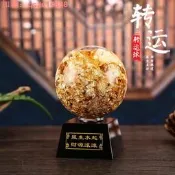 [75折下殺]金箔 球黃金風水球水晶球風生水起客廳玄關桌面招財鎮宅聚財位擺件