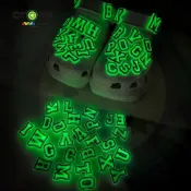🔥台灣出貨🔥Crocs 鞋扣 洞洞 鞋扣 韓國鞋扣 可爱夜光小熊鞋花 卡通PVC可拆卸鞋扣 字母/小兔卡通發光鞋扣