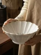 復古又好看日式陶瓷湯面碗家用斗笠碗菜碗 微瑕【步行者戶外生活館】