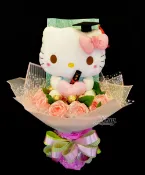 X射線 精緻禮品 Hello Kitty絨毛娃娃29x35cm 金莎捧花，Hello Kitty/捧花/情人節金莎花束/頒獎/畢業花束/畢業典禮/情人節禮物/送禮/捧花/節慶/婚禮小物/生日禮物/交換禮物/告白/求婚，X射線【Y029778】