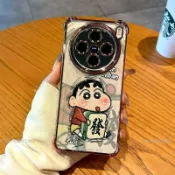 新款發財蠟筆小新四角防摔手機殼 iPhoneXR XS MAX 7plus 8plus i7 i6 i8 SE2 SE3