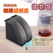 【日本💯】SURUGA 咖啡濾紙盒(黑)  窄型 廚房收納 咖啡紙盒 濾紙架 扇形濾紙盒 濾紙收納 上掀式收納盒 防塵盒