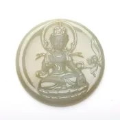 【雅紅珠寶】天然金黃翡翠項鍊-觀世音菩薩-自在
