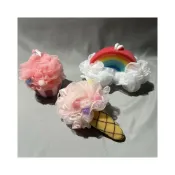 (店+)CHENset 可愛 童趣 沐浴球 冰淇淋 甜筒 蛋糕 彩虹 海綿沐浴巾 沐浴刷 洗澡小工具 交換禮物