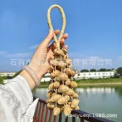 手搖鈴 黑果串鈴 音療冥想 音療樂器 冥想 瑜伽 打坐 沙鈴 印尼果殻風鈴打孔果殻鈴材料小衆伴奏音束黑果水鈴桐果實手搖鈴