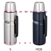日本 THERMOS 膳魔師不鏽鋼保冷保溫瓶 ROB-001 不锈鋼色 / 藍色1.2L 手提式 杯蓋 露營