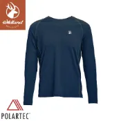 悠遊山水戶外生活館 【Wildland 荒野 男 Polartec pd格狀抗臭圓領長袖衣《暮霧藍》】P1622/排汗衣/戶外運動機能上衣/運動衫