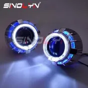 台灣現貨汽車魚眼 氙氣車燈 雙層次LED天使眼光圈 HID魚眼透鏡 雙光源 日間行車燈 多層次 氙氣大燈 遠近燈 改裝