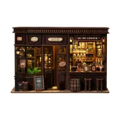 (店+)DIY模型 轉角小酒館 ( DIY模型 小夜燈 立體 木製 玩具 拼圖 拼裝 夜燈 益智 禮物 3D 生日禮物 )