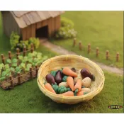 9款 迷你仿真 蔬果 蔬菜 紅蘿蔔 甜椒 青椒 D199 茄子 蕃茄 高麗菜 花椰菜 馬鈴薯 娃娃屋 微縮 食玩 模型