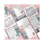 (店+)韓國ins風 世界名畫系列便利貼 莫內 睡蓮 無粘性 文藝 便籤 H7TRWF