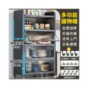 (店+)廚房收納置物櫃 防塵收納櫃 櫥櫃 防塵櫥櫃 電器碗碟微波爐置物櫃 透明掀蓋置物架 可移動落帶櫃門餐廚櫃