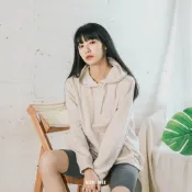 THE NORTH FACE HOODIE 燕麥色 太空棉 內刷毛 小LOGO 帽T【NF0A5B1L】