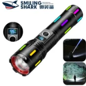 微笑鯊正品 強光手電筒 LED 爆亮M60 超亮手電 8000流明 Type-c 5檔位 變焦 防水戶外 SD5475