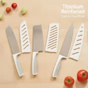 (店+)【NEOFLAM】鈦金刀具6件組 (CK-TN-SP6-03)-純淨白(含3刀+3刀鞘)｜韓國鍋具 韓國品牌