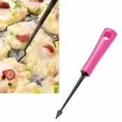 asdfkitty可愛家精品店 asdfkitty*日本製 下村 桃柄多用途挑棒-三角頭-章魚燒-熱壓吐司叉子-鬆餅.鯛魚燒.紅豆餅起針-把手可站立