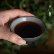 協貿國際日用品生活11館 木魚 向陽黑陶斗笠杯 粗陶茶杯功夫茶具主人杯陶瓷個人杯品茗杯