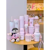 Starbucks官方正品！星巴克杯子2024漫步春日櫻花杯子不銹鋼吸管便攜杯套陶瓷馬克茶壺杯咖啡杯果汁珍奶茶水杯