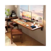 (店+)✈️免運 壁掛折疊桌 折疊掛墻桌 實木墻上折疊桌置物架壁掛折疊桌一字形吧臺免打孔掛墻書桌學習桌 【諾森選物店】