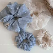 喜挖2店 韓系愛心蝴蝶結緞面大腸髮圈女可愛扎頭繩布料頭繩女生高級感發飾