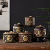 【臺灣優選】紫砂茶葉罐 陶瓷 大小號 陶瓷茶葉罐 密封罐小號茶罐 茶倉 高檔禮品 儲茶罐 小罐子 陶罐