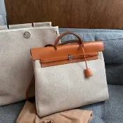 中古包 HERMÈS 愛馬仕 Herbag 帆布手提斜揹包