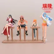 24小時出貨海賊 吧檯女帝趴姿娜美坐姿艾斯站姿微微 手辦模型 盒載擺件