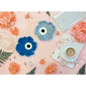 ｜𝒁𝑺 ⛧｜手作毛線鉤織。罌粟花✿似sousou、marimekko、杯墊、水晶礦墊、餐墊、飾品模型保護墊、造型杯墊