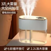 東方國際精品 （工廠製造）（品質保證）【臺灣現貨】加濕器 USB充電三噴加溼器家用臥室桌面大霿量香薰嘰擴保溼霿化器