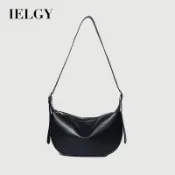 IELGY 女士大容量黑色餃子包 時尚大容量單肩斜背包