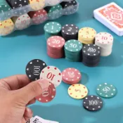 秒殺🔥麻將籌碼棋牌室專用卡片籌碼幣德州撲克牌積分幣打麻將打牌碼幣桃園出貨✨