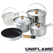UNIFLAME FAN5 DX不鏽鋼五件式鍋具組(4~5人).豪華家庭套鍋組.鍋具/U660232